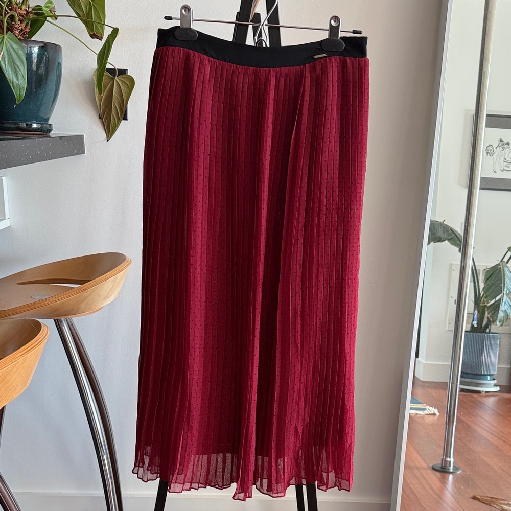 The Superdry Edit plisse polka dot midi skirt